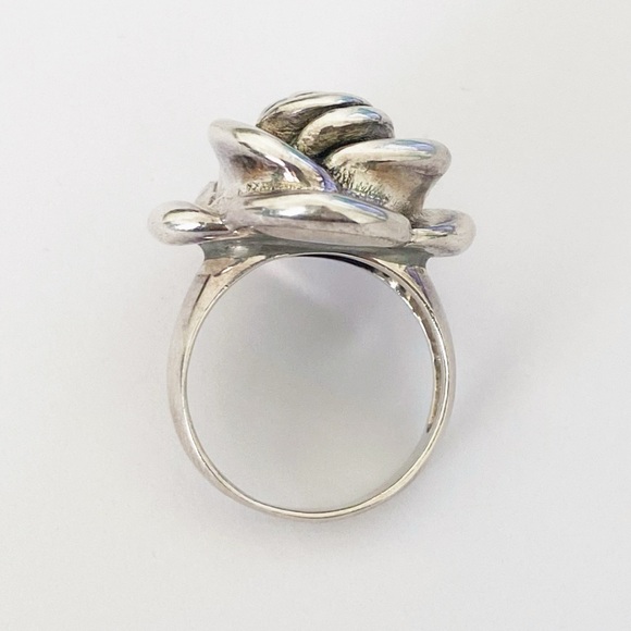 Sterling silver large rose design statement ring size 7 - Picture 4 of 9